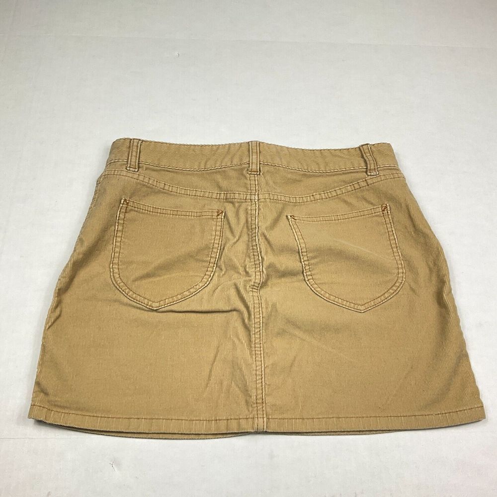 GAP Corduroy Mini Pencil Skirt Tan 90s Y2K Stretch Utility Casual Comfort Size 8 - Picture 8 of 9